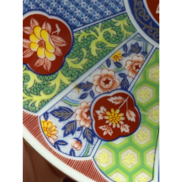 Japanese Imari Ware Decorative Plate Floral Geometric Design Collectors Item 6 1 - Picture 16 of 17